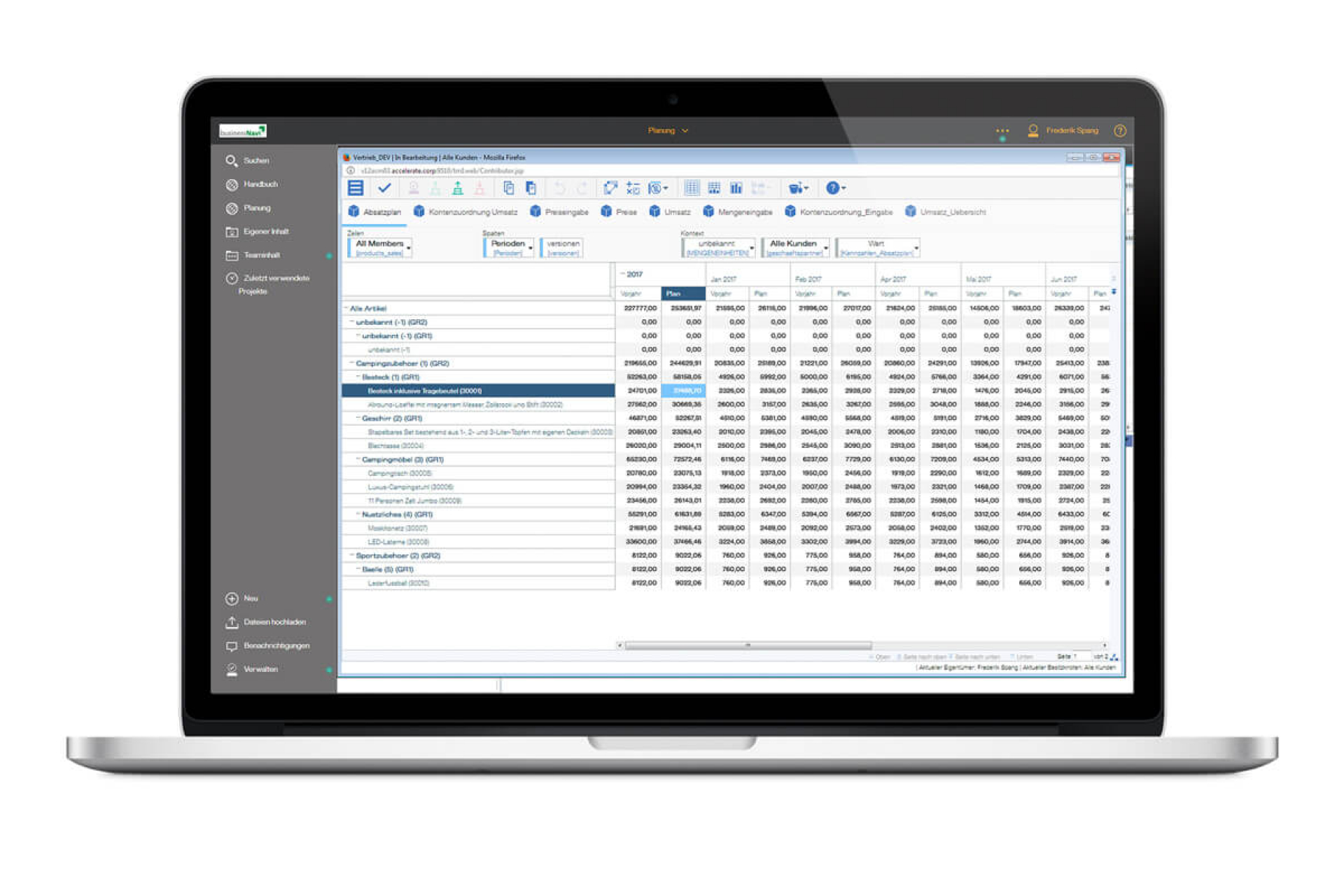 1. Analysieren und gleichzeitig Forecast-Werte anpassen / planen