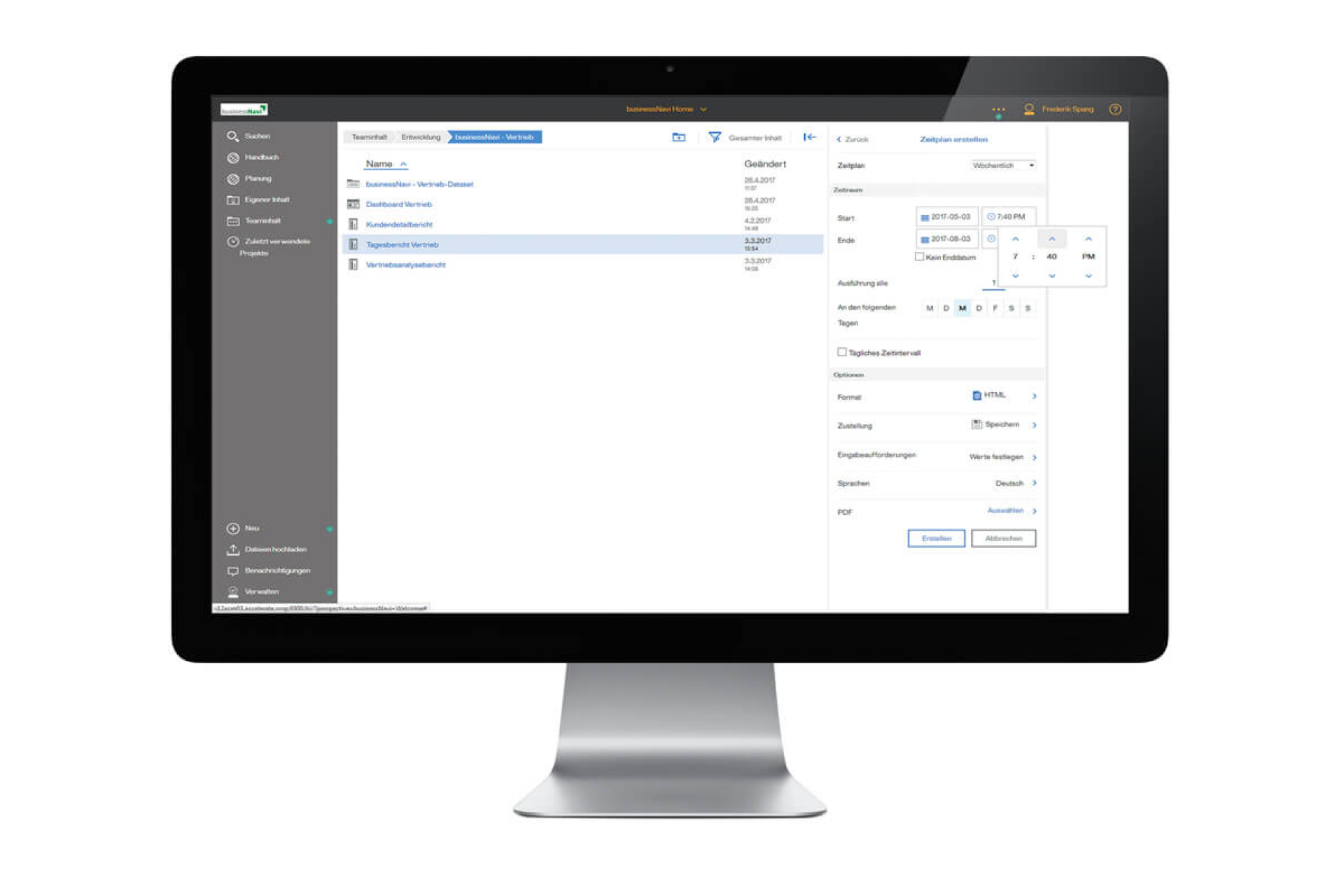 7. … im gewünschten Format (Excel, PDF, …)