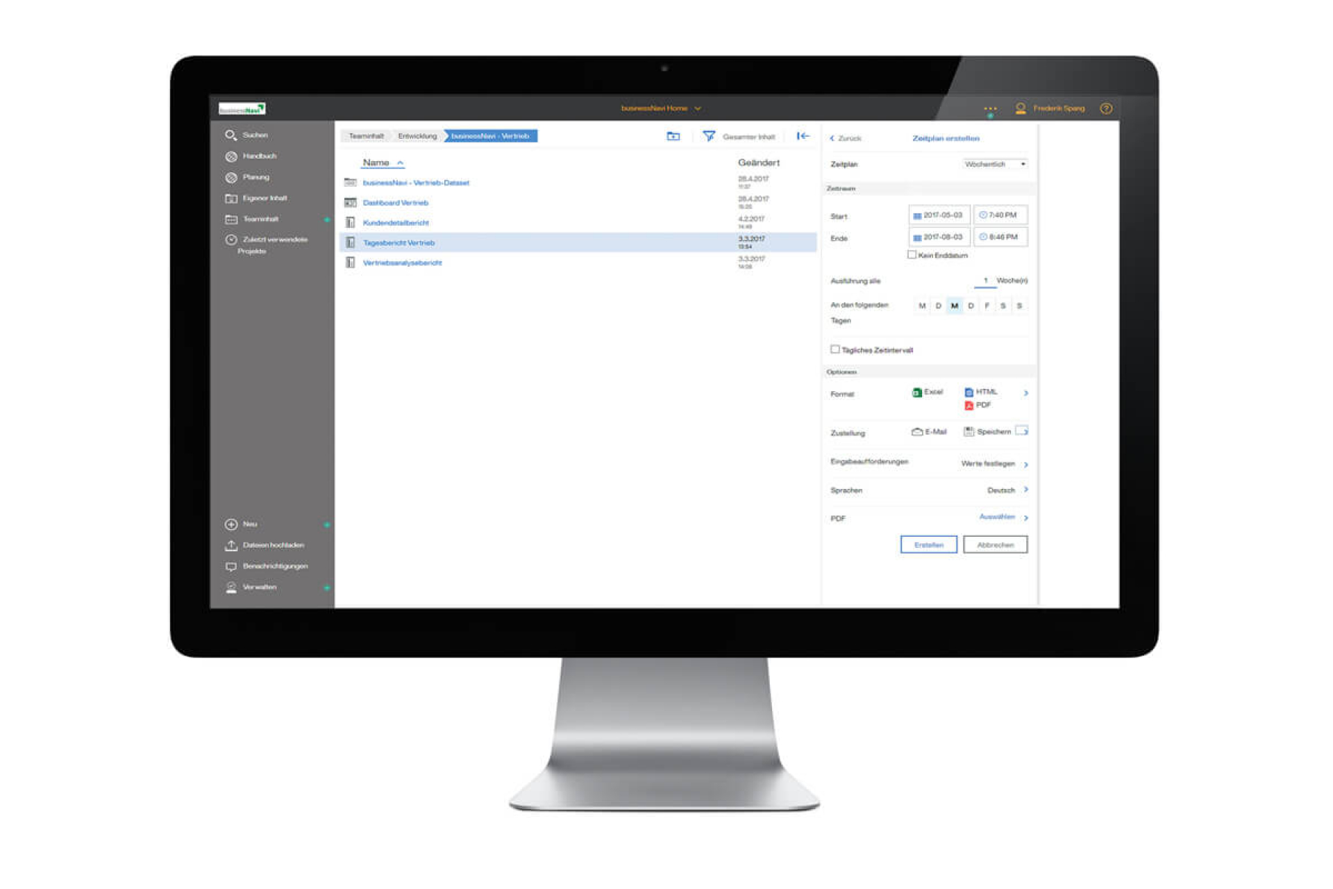 6. Berichtsversand nach eigenem Bedarf und …