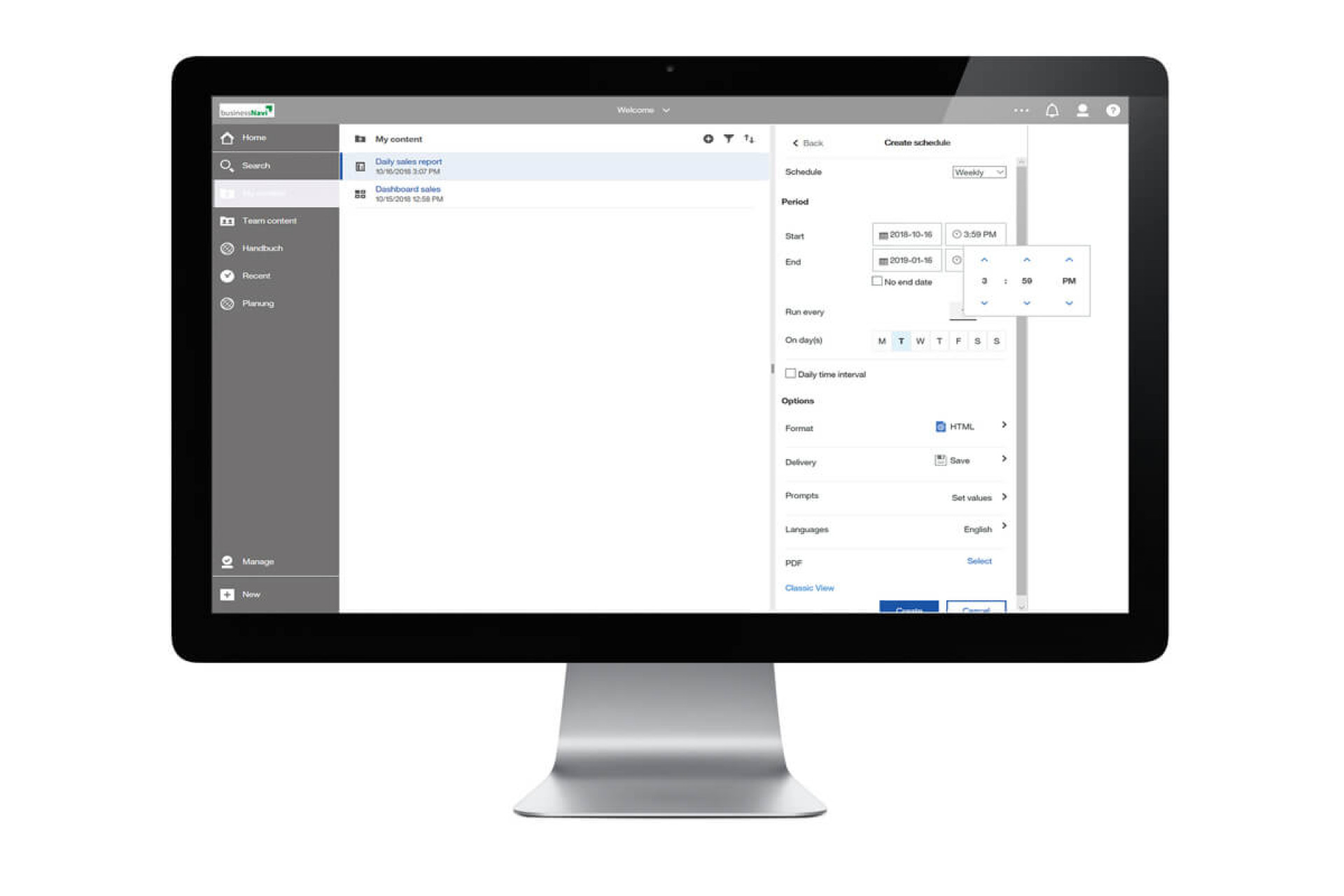6. … in the favored format (Excel, PDF, ...)